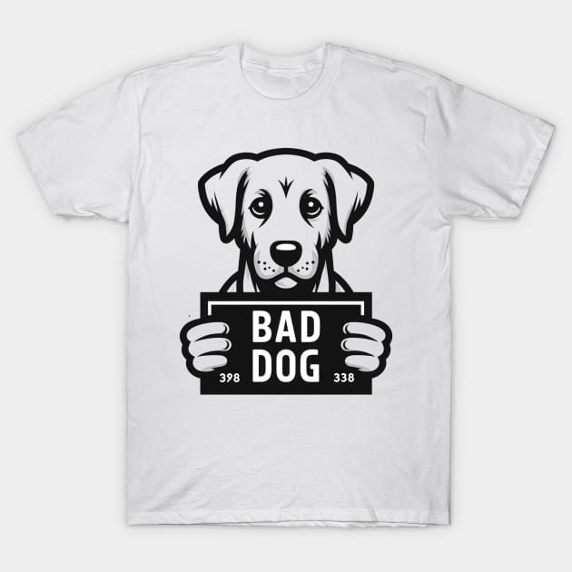 Bad Dog Mug Shot Illustration T-Shirt by Shawn's Domain